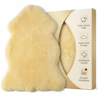 Babyfell, Baby Lammfell LANABEST. Premium Qualität. Superweich, schadstoffarm, waschbar. Echtes Merino. Sehr gut für Kinderwagen oder Buggy. Länge ca. 70 cm