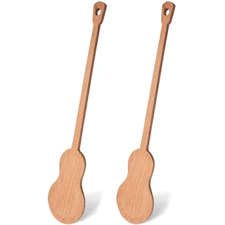 Fisura - Origineller Holzlöffel in Form einer Gitarre. Set mit 2 Spateln für die Küche. Löffel aus Buchenholz. Hitzebeständiges Küchenzubehör.