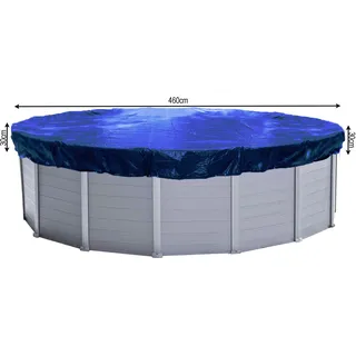 Poolabdeckung Rund für 500-550 cm Pools | Planenmaß Ø 610 cm | Blau | Sommer & Winter Poolplane | Abdeckplane 200 g/m2 PE | Zweifach Beschichtete Abdeckung | UV-Resistent - Blau