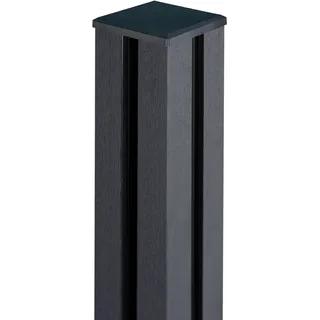 GroJaSolid Pfosten Anthrazitgrau 10x10x100 cm inkl. Kappe zum Aufdübeln