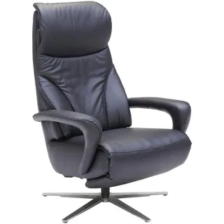 Dieter Knoll Relaxsessel , Schwarz , Metall , Echtleder , Longlife-Leder, Semi-Anilinleder , 75x112x88 cm , Goldenes M , Fußauswahl, Lederauswahl, Stoffauswahl, erweiterbar (Typenauswahl) , Wohnzimmer, Sessel, Ledersessel