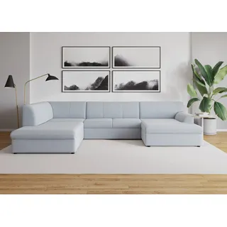 DOMO collection Wohnlandschaft U-Form 320 cm blau