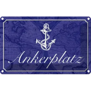 vianmo Blechschild 30x20cm Ankerplatz Anker Segel Boot Deko Geschenk