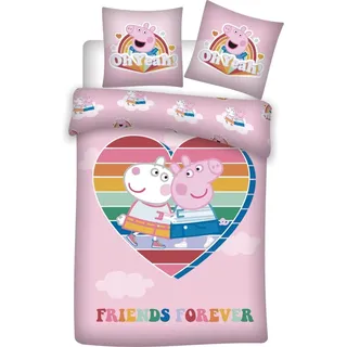 bettbezug Herz Peppa Pig 200 cm Polyester rosa - Rosa