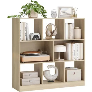 VASAGLE Bücherregal 30 x 97,5 x 100 cm Eichenfarben