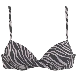 LASCANA Push-Up-Bikini-Top Damen schwarz-bedruckt Gr.34 Cup C
