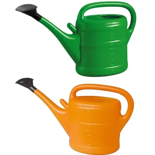2X Gießkanne 10L GRÜN + ORANGE + 1x KÜHLSCHRANKMAGNET! Giesskanne Kunststoff für groß & klein Garten & Zimmerpflanzen Gießkannen Gieskanne Gieskannen 10 L Liter Watering Can Gieskannen10Liter lr