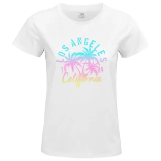 Republic Of California Los Angeles California 1989 WOREPCZTS101 Damen-T-Shirt, Weiß, Größe M, weiß, M