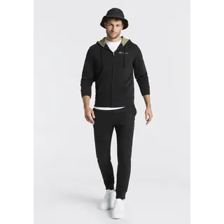 Jogginganzug CHAMPION "Terry Hooded Full Zip Sweatshirt", Herren, Gr. M, nbk, nbk, olvn, Obermaterial: 55% Baumwolle, 45% Polyester, Sportanzüge Jogginganzug, mit Kapuze, mit durchgehendem Reißverschluss