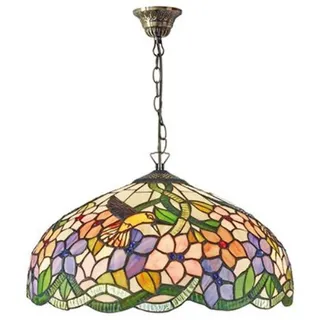 Casa Padrino Tiffany Hängeleuchte im Jugendstil Design, Mehrfarbig, Ø 40 x H. 82 cm