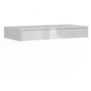 Vicco Wandregal Sherry Weiß Hochglanz 81.4 x 12 cm mit Schublade , Holzwerkstoff , Rechteckig , 81.4x12x40.1 cm , Wohnzimmer, Wohnzimmertische, Konsolentische