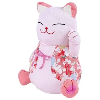 Lachineuse – Rosa japanische Katze – Maneki Neko aus Stoff – Höhe 30 cm – Japanische Glückskatze – Japanische Wohndekoration, Schlafzimmer – Geschenkidee Japan, Asien
