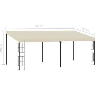 vidaXL Wand-Pavillon 3 x 6 m inkl. 4 Seitenteile Creme