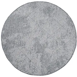 Carpet City Outdoorteppich »DUO RUG 5845« rund 5 mm Höhe Wendeteppich Wetterfest In- & Outdoor, Balkon, Terrasse, Wohnzimmer, grau - Beidseitiges Meliertes Rauten-Muster - Balkonteppich Wasserfest Outdoor - Terrassenteppich