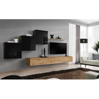 Wohnwand Braun TV Ständer Set Wohnzimmermöbel TV Ständer Sideboard Wandregal Neu - Braun