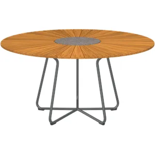 HOUE CIRCLE Gartentisch Stahl Grau/Bambus Rund