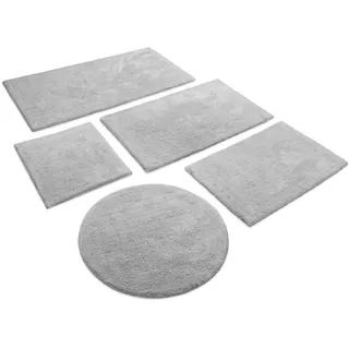 Badematte WECON HOME BASICS "Erik", licht grau, H:20mm, Baumwolle, Badematten, Badematte, waschbar, rutschfest, sehr weich, strapazierfähig, pflegeleicht