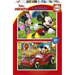 EDUCA Puzzle Mickey Mouse: Vergnügungspark 2x20 Teile
