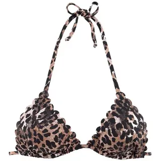 LASCANA Triangel-Bikini-Top »Lexa« mit Muschelkante, braun