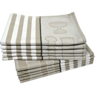 Dyckhoff Gläser / Halbleinen« mit Gläser & Streifen Motiv, Maße je Tuch ca. 50x70 cm