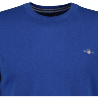 Sweater GANT "Strickpullover CLASSIC COTTON C-NECK", Herren, Gr. 3XL, blau (blau (rich blau)), Obermaterial: 100% Baumwolle CO., Sweatshirts Sweater