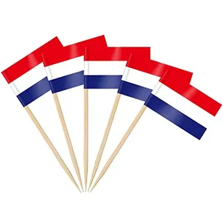 AhfuLife 200 Stück Niederlande Zahnstocher Flaggen, Niederländische Deko Fahne Klein Zahnstocher für 2026 WM Euro Fussball Party Eurovision Cupcake Topper Toothpick Cocktail Pub Deko