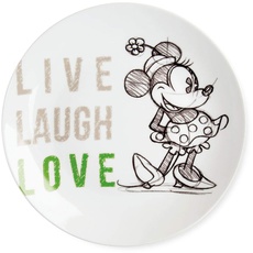 Egan Servierteller Minnie Live Laugh Love grün, Porzellan, Mehrfarbig, Small