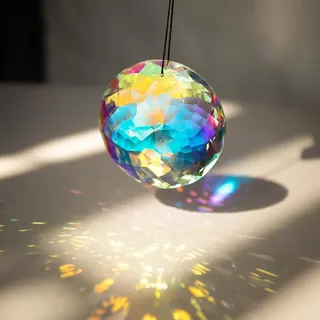 75mm Bauhinia Hängender Kristallprisma-Sonnenfänger Runder Fensterprisma Suncatcher Ornament Glas Anhänger Regenbogenmacher Kronleuchter Kristallanhänger für Fesnter Haus Garten Deko