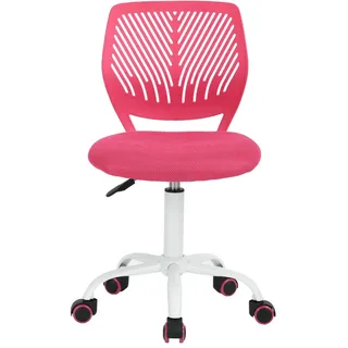 FurnitureR 1 Set Bürostuhl, höhenverstellbar, Drehstuhl mit Design der Rückenlehne mit kleinem Loch, Schreibtisch ohne Armlehnen, Bürostuhl, Schlafzimmerschreibtisch, Rosa