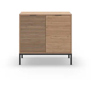 Calicosy Kleines Buffet mit 2 Türen und Metallfüßen Ariel - L80 cm , Apfelbaumfarben , Holzwerkstoff , 40x80x80 cm , Kleinmöbel, Kommoden, Sideboards