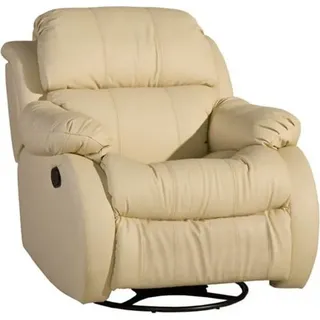 Sessel Echtes Dreh Beige Sitz Fernseh Lounge Club Einzelsessel Möbel Polster Neu - Beige