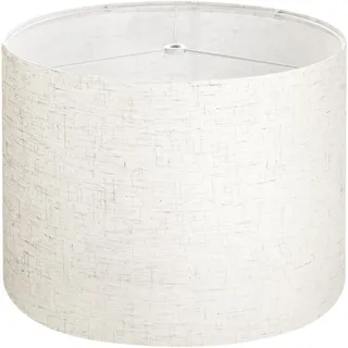 VEVOR Lampenschirm Trommel 33 x 33 x 25 cm (oben x unter x hoch), 1 Stk. mittelgroßer Ersatzschirm aus Leinen + PVC, Lampenschirm für Tischlampen Stehlampen Pendelleuchten (helles Leinen)