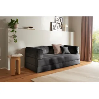 Schlafsofa HOMSY BY ANA JOHNSON "Folda, Dauerschläfer, Breite 206 cm, Liegefläche 181x198 cm", anthrazit, B:206cm H:72cm T:94cm, Sofas, Schlafsofa, mit Bett-/Schlaffunktion, Tonnentaschenfederkern mit Boxspringaufbau