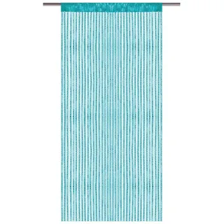 Arsvita Fadenvorhang Metallik-Optik mit Stangendurchzug, Türvorhang 140x250cm (Türkis)