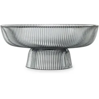 Navaris Frucht Schüssel aus Glas - schwarze Glasschüssel für Früchte Salat Deko - Salatschüssel - Deko Schale aus solidem Glas - Bowl Schüssel - Schwarz