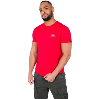 Alpha Industries Herren Basic T Small Logo T-Shirt, verdunkelnd, Speed Red, L