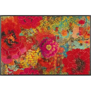Wash+Dry Fußmatte, Flowerchains 50x75cm, innen und außen, waschbar, bunt