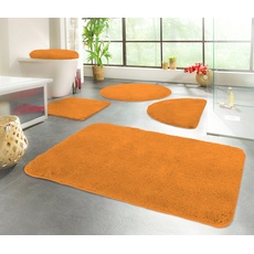 Bild Badematte »Chaozhou«, Höhe 20 mm, rutschhemmend beschichtet, fußbodenheizungsgeeignet, Badteppich, Uni Farben, als rechteckig, rund & Set erhältlich, orange