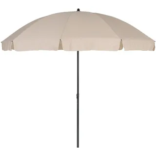 greemotion Sonnenschirm 3m mit UV-Schutz - Balkonschirm in Beige-Grau - Gartenschirm knickbar - Terrassenschirm rund - Outdoor-Schirm für Balkon, Terrasse & Garten, 240 x 240 x 238 cm