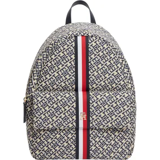 Tommy Hilfiger Damen Rucksack Jacquard mit Außentasche, Blau (Space Blue), Einheitsgröße