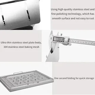 Naturhike tragbarer Holzkohlegrill Raucher Outdoor Faltbar kleiner kompakter Grill BBQ Edelstahl Herd Picknick Camping Terrasse Hinterhof Kochen