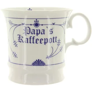 Wilhahn ( früher Ocean Line ) ; Ocean-Line Herrenbecher Kapitäsn Becher Papa ́s Kaffeepott Indisch Blau Strohblume Porzellan
