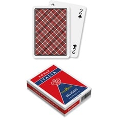 Dal Negro Poker-Blumenstrauß Italien, aus Duplex-Karton, 55 Karten mit Jolly, Rückseite rot, Made in Italy
