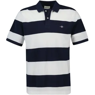 GANT Poloshirt GANT BLOCK STRIPE", Herren, Gr. L, blau, (blau evening blau)), Obermaterial: 100% Baumwolle, CO., Shirts Poloshirt