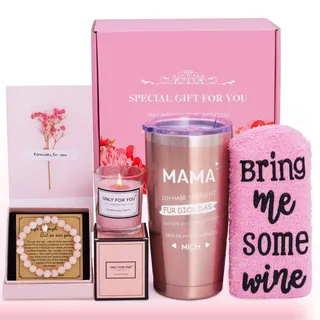 MUJUZE Geschenke für Mama,Geburtstagsgeschenk für Mama,20oz Edelstahl Tasse weihnachtsgeschenke Geschenkset Muttertag Geschenk,Geschenkideen für zum Geburtstag Mutter,Mama Geschenk Box for Christmas