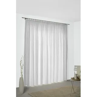 Vorhang WIRTH "RICCIA" Gr. 2, bunt (weiß, silberfarben), B:132cm H:180cm, Jacquard, Obermaterial: 75% Polyester, 25% Baumwolle, Gardinen, Vorhang