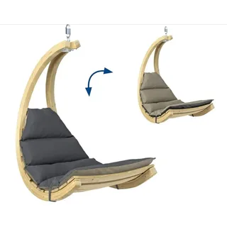 AMAZONAS Swing Chair Anthracite stylischer Schwebesessel mit extra Dicker Matratze aus FSC Fichtenholz bis 120 kg