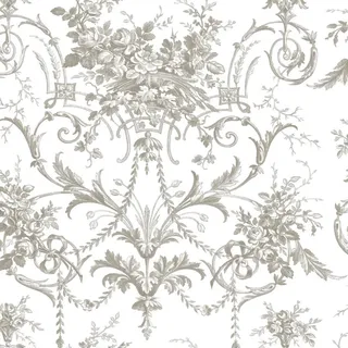 Laura Ashley Vliestapete Tuileries Französisch 1000x52cm , Grau , Papier, Kunststoff , Baum/Pflanze/Natur, Herz/Romantik , Rechteckig , 52x1000 cm , Tapeten & Wandverkleidungen, Vliestapeten