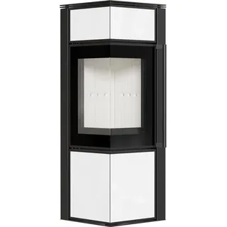 TORA/S 8 kW Ø 150 mit Türfeder Glaspaneel Weiß / Brennraum Weiß