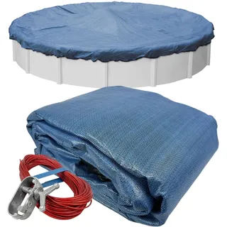 Robelle 5,5m Poolabdeckung Premium Mesh XL blau Netz Winterabdeckung für runde Aufstellbecken Rundbecken 4218-4